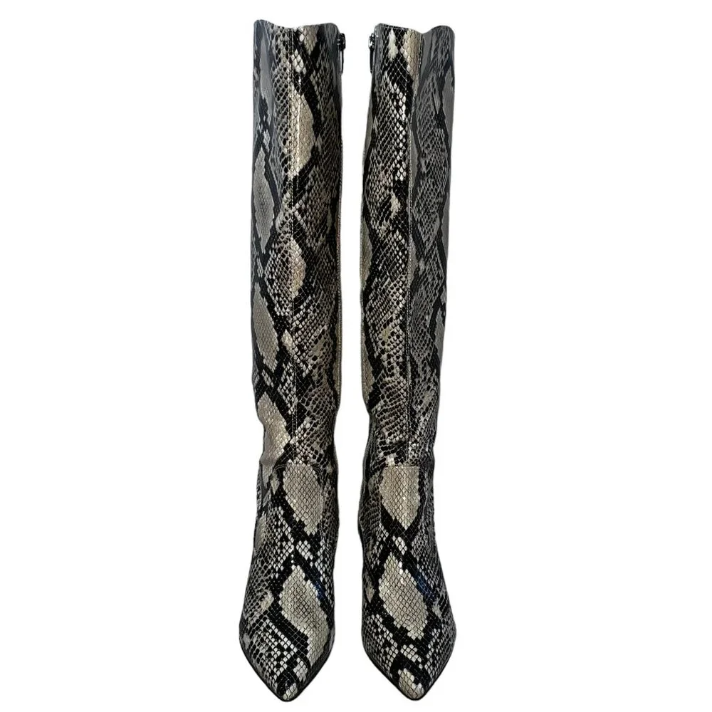 Like new Marc Fisher Snakeskin Print Faux Leather Boots Size 7 - Picture 4 of 10